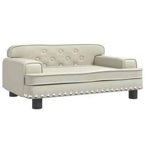 vidaXL Canapea pentru copii, crem, 70x45x30 cm, piele ecologică
