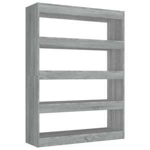 vidaXL Bibliotecă/Separator cameră, gri sonoma, 100x30x135 cm