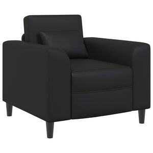 vidaXL Fotoliu Negru Piele artificială