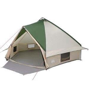 vidaXL Cort Teepee cu acoperiș Verde și alb 490 x 410 x 210 cm