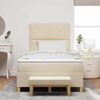 vidaXL Pat cu arcuri cu saltea cu headboard Crem 120 x 200 cm țesătură