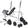 vidaXL Bancă fitness cu rastel greutăți, set haltere/gantere, 120 kg