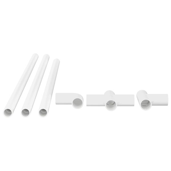 vidaXL Țeavă PVC 2 pcs Alb 12,2 x 1,8 x 500 mm PP și PE