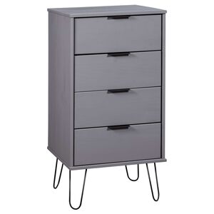 vidaXL Comodă cu sertare, gri, 45x39,5x90,3 cm, lemn masiv de pin