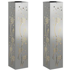 vidaXL Lumină LED Solară pentru Alei 2 buc. Alb cald 18 x 18 x 80 cm