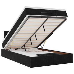 vidaXL Cadru pat otoman cu saltea, catifea neagră 120x200 cm