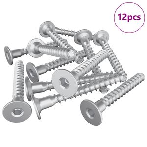vidaXL Șuruburi confirmat 12 pcs Argintiu &Oslash;5 x 40 mm Metal
