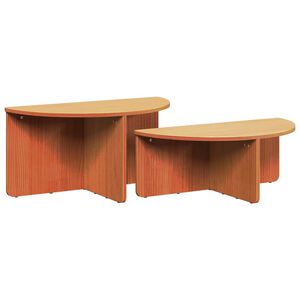 vidaXL Masă de cafea 2 pcs Maroniu cerat Lemn masiv de pin