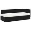 vidaXL Cadru de pat colțar cu saltea cu headboard 2 pcs Negru Catifea