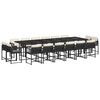vidaXL Set mobilier de grădină cu perne, 17 piese, negru, poliratan