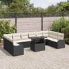 vidaXL Set de canapele pentru grădină Manual 11 pcs Negru Poli Rattan