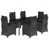 vidaXL Set mobilier de grădină cu perne, 7 piese, negru, poliratan