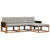 vidaXL Set de canapele de exterior 4 buc. Natural și gri deschis