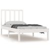 vidaXL Cadru de pat single, alb, 90x190 cm, lemn masiv de pin