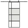 vidaXL Ușă glisantă cu set feronerie neagră 90x205cm sticlă securizată