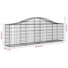 vidaXL Coșuri gabion arcuite 13 buc, 200x30x60/80 cm, fier galvanizat