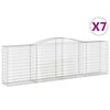 vidaXL Coșuri gabion arcuite 7 buc, 400x50x120/140 cm, fier galvanizat