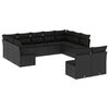 vidaXL Set canapele de grădină cu perne, 11 piese, negru, poliratan