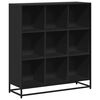 vidaXL Bibliotecă, negru, 97,5x33x107,5 cm, lemn prelucrat și metal