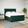 vidaXL Pat box spring cu saltea, verde &icirc;nchis, 200x200 cm, catifea