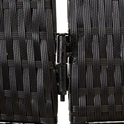 vidaXL Separator de cameră cu 4 panouri, negru, poliratan