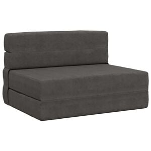 vidaXL Canapea Pat Pliabilă Gri &icirc;nchis 100 x 80 x 60 cm Țesătură