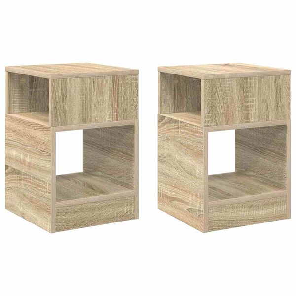 vidaXL Masă laterală 2 pcs Stejar Sonoma 30,5 x 30 x 45 cm