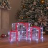 vidaXL Cutie cadou cu 60 LED 3 pcs Alb rece 20 x 20 x 20 cm Acril