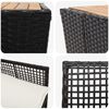 vidaXL Set Bistro de Grădină 3 pcs Negru Rattan poli