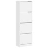 vidaXL Dulap de pantofi cu 4 sertare rabatabile, alb, 60x34x187,5 cm