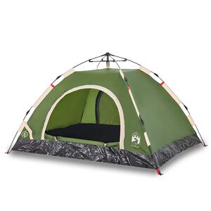 vidaXL Cort de camping pentru 4 persoane, setare rapidă, verde
