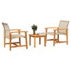 vidaXL Set mobilier bistro, 3 piese, poliratan bej/lemn de acacia