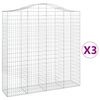 vidaXL Coșuri gabion arcuite, 3 buc 200x50x200/220 cm, fier galvanizat