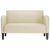 vidaXL Canapea Loveseat crem 110 cm piele artificială