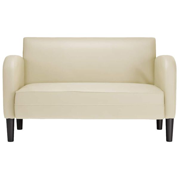 vidaXL Canapea Loveseat crem 110 cm piele artificială