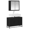 vidaXL Set de mobilier pentru baie 2 pcs Stejar Negru Lemn compozit