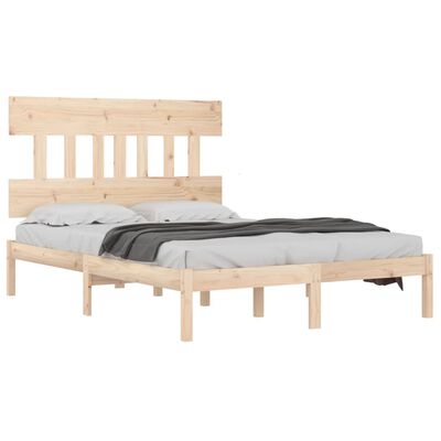 vidaXL Cadru de pat, 140x190 cm, lemn masiv