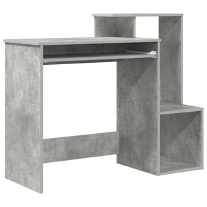 vidaXL Birou Gri din beton 106 x 41 x 88.5 cm Lemn prelucrat