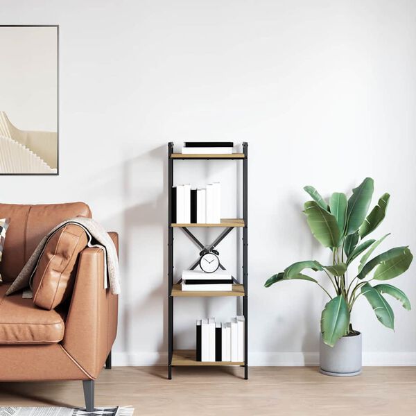 vidaXL Raft pentru cărți Stejar Artizanal 40 x 30 x 85 cm