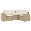 vidaXL Set canapele de grădină, 4 piese, cu perne, bej, poliratan