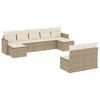 vidaXL Set canapele de grădină, 9 piese, cu perne, bej, poliratan