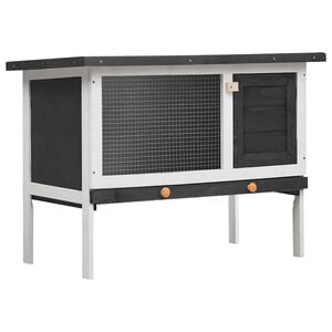 vidaXL Cușcă de iepuri pentru exterior, 1 nivel, gri, lemn