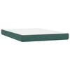 vidaXL Pat box spring cu saltea, Verde &icirc;nchis, 140x210 cm, catifea