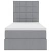 vidaXL Pat cu saltea și spațiu de depozitare Gri deschis 90 x 200 cm