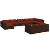 vidaXL Set mobilier de grădină cu perne, 9 piese, maro, poliratan