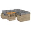 vidaXL Set canapele de grădină, 9 piese, cu perne, bej, poliratan