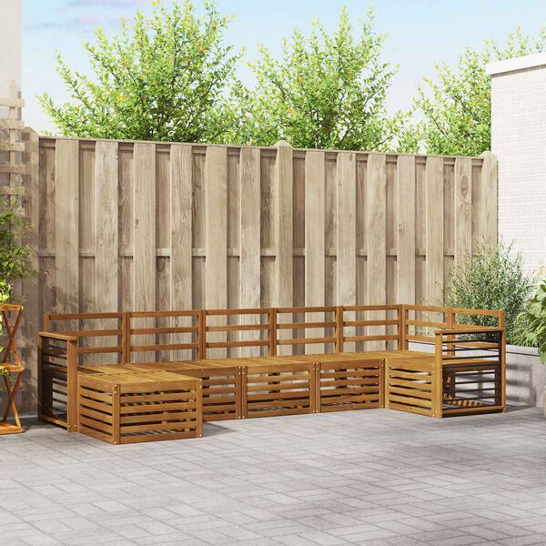 vidaXL Seturi de canapele 7 pcs natural Lemn Solid de Acacia