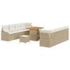 vidaXL Set de canapele pentru grădină cu pernă 11 pcs Bej poliratan