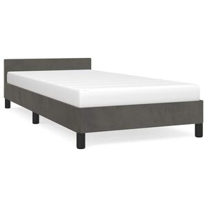 vidaXL Cadru de pat fără saltea, gri &icirc;nchis, 80x200 cm, catifea