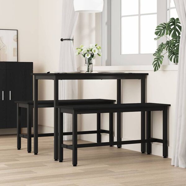vidaXL Bancă de Dining Stejar Negru 100 x 32,5 x 48,5 cm